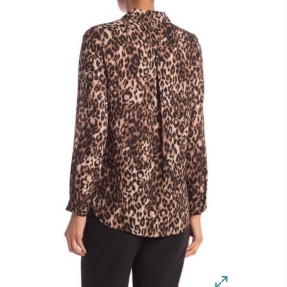 Pleione Women’s Leopard Cheetah‎ Long Sleeve Shirt Blouse Sz S - Picture 3 of 8